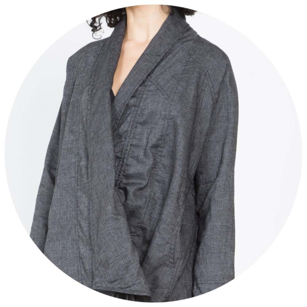 PRAIRIE UNDERGROUND Open Front Cocoon Jacket in Grey Size M